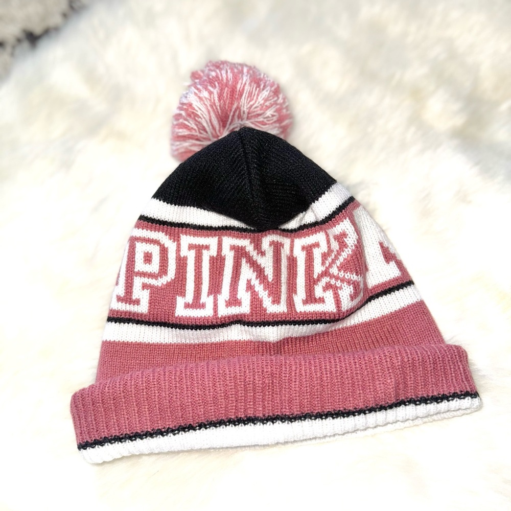 Vs Pink Pom-Pom Beanie